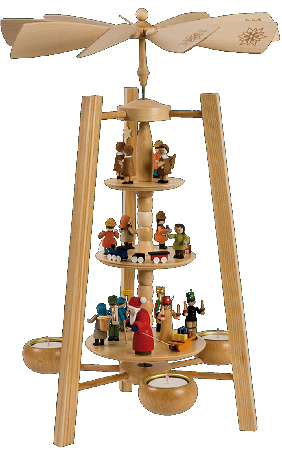 Wooden Erzibirge Christmas pyramid I Free UPS