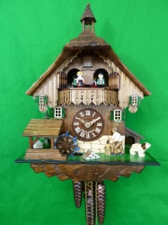Wood Chopper Musical Cuckoo Clock with Bell Tower